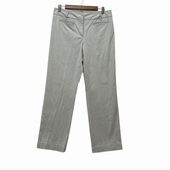 Talbots Khaki Wide Leg Pants Womens 8 Stretch Business Casual Mid Rise Tan Work - Picture 1 of 12